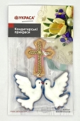 Набор декораций Два голубя с крестиком в ассортименте Украса – ИМ «Обжора»
