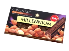 Шоколад черный целый миндаль Golden Nut Millennium 100 г – ИМ «Обжора»