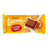 Шоколад Roshen Lacmi 100г молочний з молочною начинкою та печивом – ІМ «Обжора»