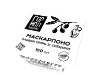 Сир Маскарпоно Міськмолзавод №1 34% Оливки пряні+спеціі 150г – ІМ «Обжора»