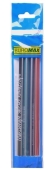 Набор карандашей Buromax Silver НВ графітовий з гумкою трикутний 4шт асорті блістер – ИМ «Обжора»