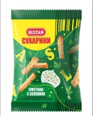 Сухарики Sultan 90г пшеничні зі смаком сметани з зеленню – ІМ «Обжора»