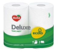 Туалетний папір Ruta 4шт Ecolo білий Deluxe 3 шари – ІМ «Обжора»