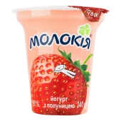 Йогурт Молокія 240г 2% полуниця – ИМ «Обжора»
