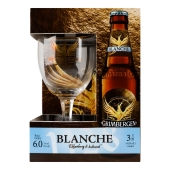 Набір Пиво Grimbergen 3*0,33л 6% Blanche + келих 1шт – ИМ «Обжора»