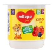 Сирок Milupa 90г 3% ягоди від 8міс ст – ІМ «Обжора»