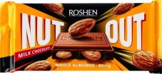 Шоколад Roshen 90г молочний Whole Almonds Nut Out – ІМ «Обжора»