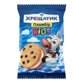 Морозиво Хрещатик 70г Kids пломбір на печиві з дропсами сендвіч – ІМ «Обжора»