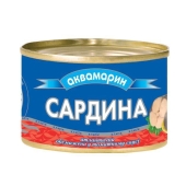 Сардина обжаренная в томатном соусе Аквамарин 240 гр. – ИМ «Обжора»