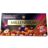Шоколад Мілленіум 90/100г Голд молочний горіх родзинки – ІМ «Обжора»