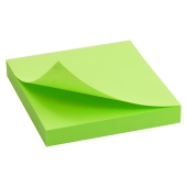 Блок бумаги с клейким слоем 75x75 мм,100 листов, ярко-зеленый – ИМ «Обжора»
