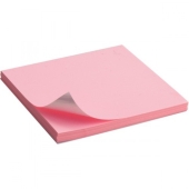 Блок бумаги с клейким слоем 75x75 мм,100  листов, ярко-розовый – ИМ «Обжора»