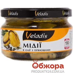 Мідії Veladis 200г з прянощами в олії – ІМ «Обжора»