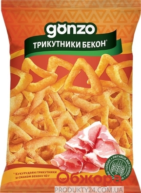 Кукурузные треугольники со вкусом бекона Gonzo 40 г – ИМ «Обжора»