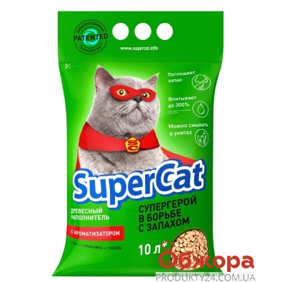 Наповнювач SUPER CAT з ароматом 3кг зелений – ІМ «Обжора»
