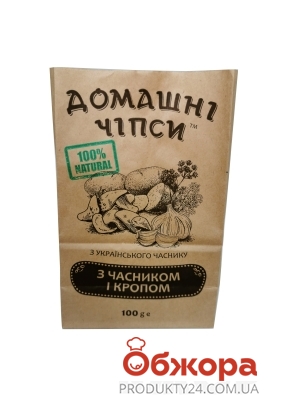 Чіпси Домашні чіпси з часником і кропом 100 г – ІМ «Обжора»