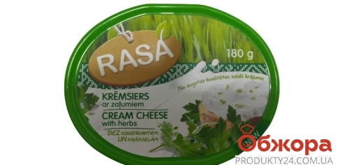Крем-сыр с зеленью RASA 66% 180 г – ИМ «Обжора»