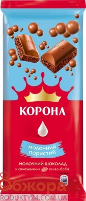 Шоколад молочний пористий Корона 80 г – ІМ «Обжора»
