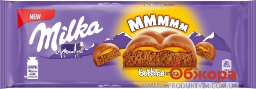 Шоколад Milka 250г Баблз порист молоч шок та карамель – ІМ «Обжора»