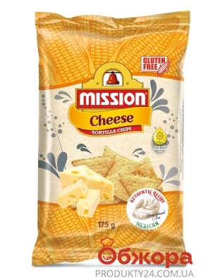 Чіпси кукурудз. Mission tortilla cheese 175 г GLUTEN FREE – ІМ «Обжора»