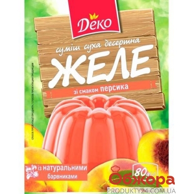 Желе Деко 80г зі смаком персика – ІМ «Обжора»