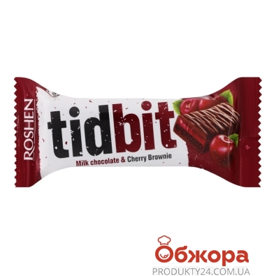 Шоколад Roshen TIDBIT молочн. вишневий брауні 50 г – ІМ «Обжора»