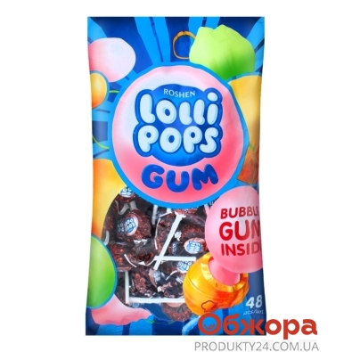 Карамель Roshen Lollipops gum фруктовий мікс – ІМ «Обжора»