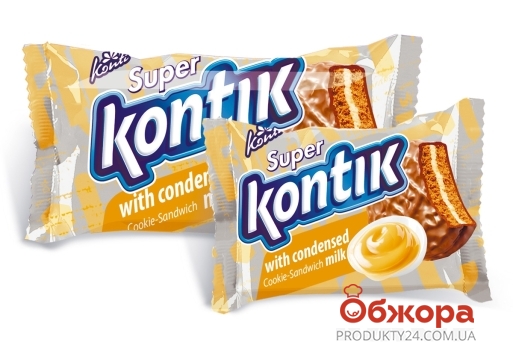 Печиво Konti Super Kontik with condensed sandwich 100 г – ІМ «Обжора»