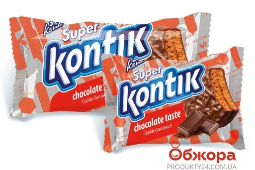 Печиво Konti Super Kontik chocolate taste sandwich 100 г – ІМ «Обжора»