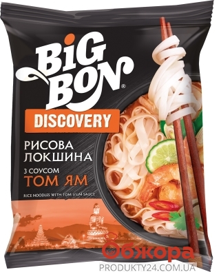 Макарони Big Bon 65 г Discovery локшина рисова з соусом Том Ям Новинка – ІМ «Обжора»