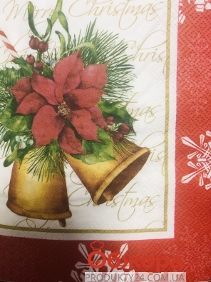 Серветки паперові новорічні Різдвяні дзвіночки Silken – ИМ «Обжора»