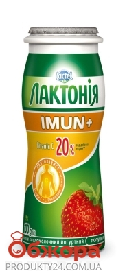 Напiй кисл/мол йогуртний Лактонія Imun+ 1,5% 100 г полуниця – ИМ «Обжора»