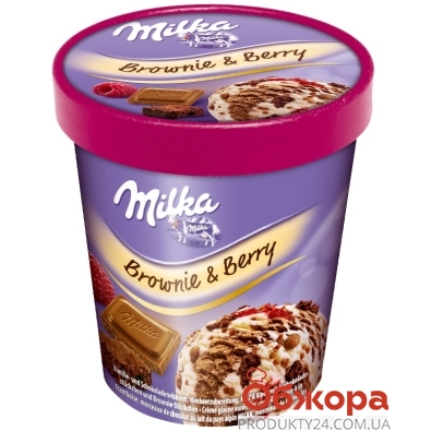 Морозиво Milka 320 г Брауні та ягоди карт. стакан Новинка – ИМ «Обжора»