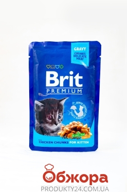 Корм консервований  для кошенят з куркою  Brit Premium 100 г – ИМ «Обжора»
