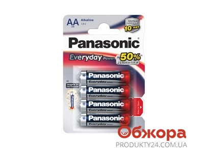 Батарейка Панасоник (Panasonic) EVERYDAY POWER AA BLI 4 ALKALINE – ИМ «Обжора»