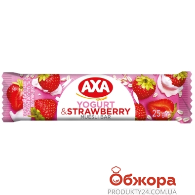 Батончик зерновой йогурт клубника АХА 25 г – ИМ «Обжора»