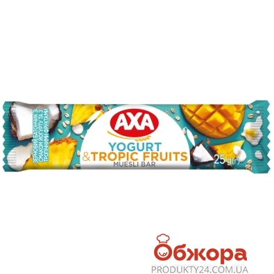 Батончик зерновий йогурт тропічні фрукти АХА 25 г – ІМ «Обжора»