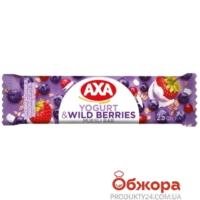 Батончик зерновой  йогурт и лесные ягоды АХА 25 г – ИМ «Обжора»