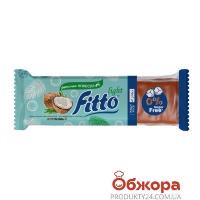 Батончик кокосовий в шоколадній глазурі без цукру Fitto light 40 г – ІМ «Обжора»
