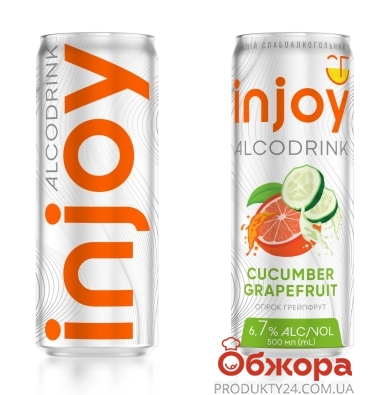 Напиток слабоалкогольный Огурец-Грейпфрут ж/б InJoy 0,5 л – ИМ «Обжора»