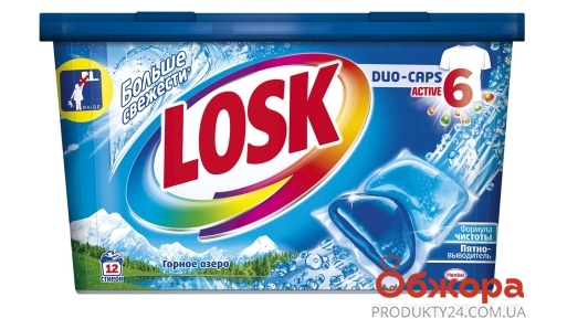 Капсули для прання Losk Duo Гірське озеро, 12 циклів прання – ІМ «Обжора»