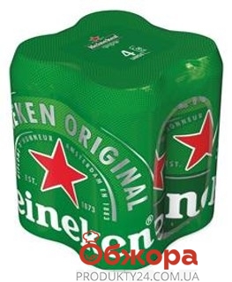 Пиво 5% світле з/б Heineken 4*0,5 л – ІМ «Обжора»