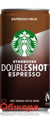 Напиток кофейный Starbucks Doubleshot Espresso с молоком 0,2 л – ИМ «Обжора»