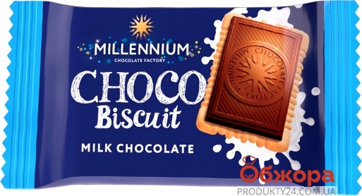 Шоколад  молочный с печеньем Millennium Choco Biscuit 15 г – ИМ «Обжора»