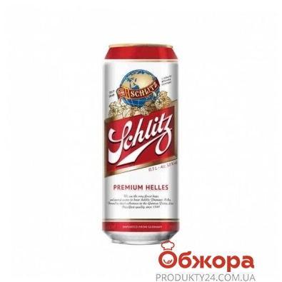 Пиво з/б Premium Helles Schlitz 0,5 л – ІМ «Обжора»