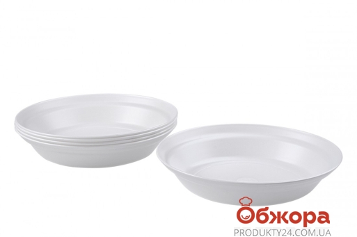 Набір тарілок супових білих Пікнік (10 шт) – ІМ «Обжора»