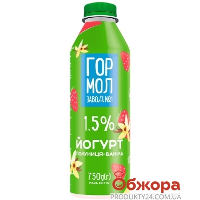Йогурт Клубника-ваниль 1,5% Міськмолзавод №1 750 г – ИМ «Обжора»