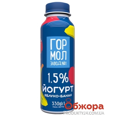 Йогурт Яблоко-банан Міськмолзавод №1 1,5% 330 г – ИМ «Обжора»