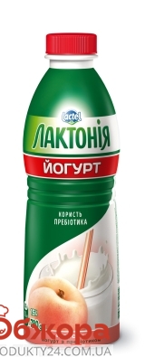 Йогурт персик Лактонія 1,5% 780 г – ІМ «Обжора»