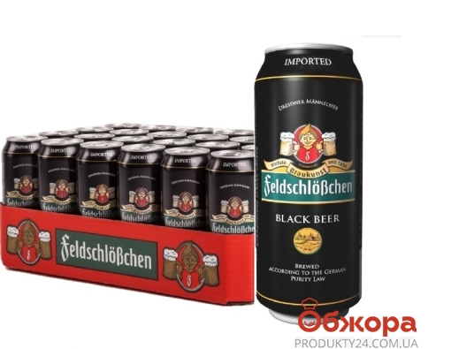 Пиво з/б 5 % темне Feldschleschen Black 0,5 л – ІМ «Обжора»